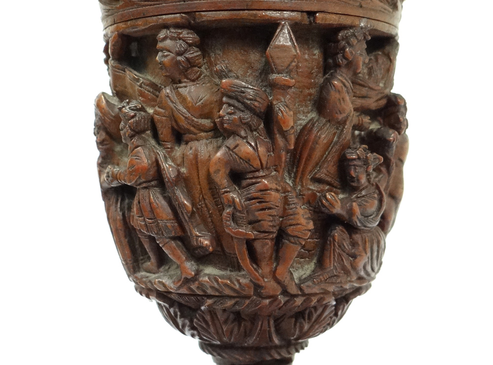 Chalice Pot Ointment Censer Corozo Carved Characters Cherubs Nineteenth-photo-2