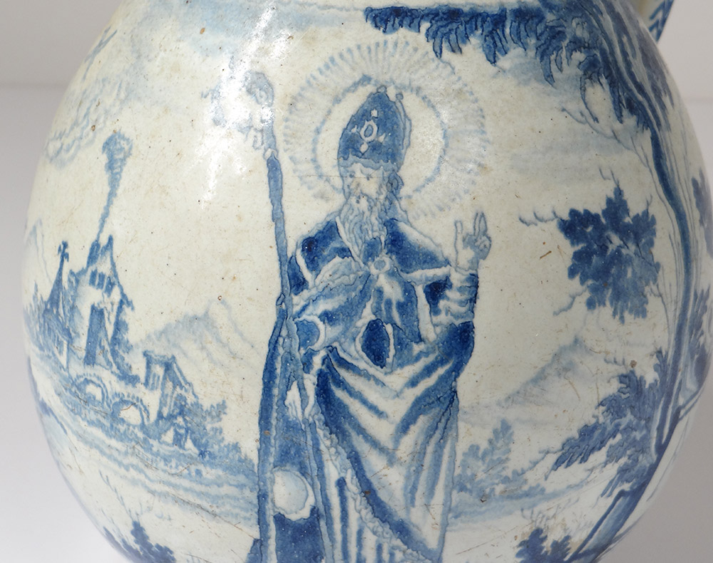 Pitcher Cider Earthenware Nevers Patronymic Saint Bishop Boequer XVII-photo-1