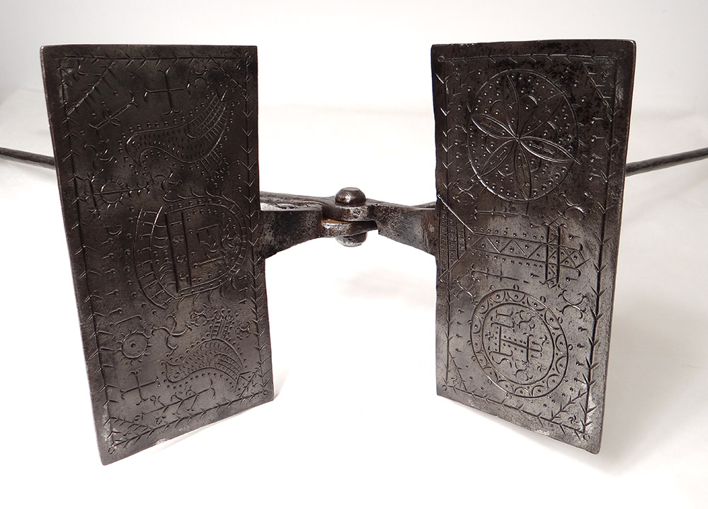 Mold With Hosties Wrought Iron Cross Rosettes Foliage 1855 XIXth Century-photo-4