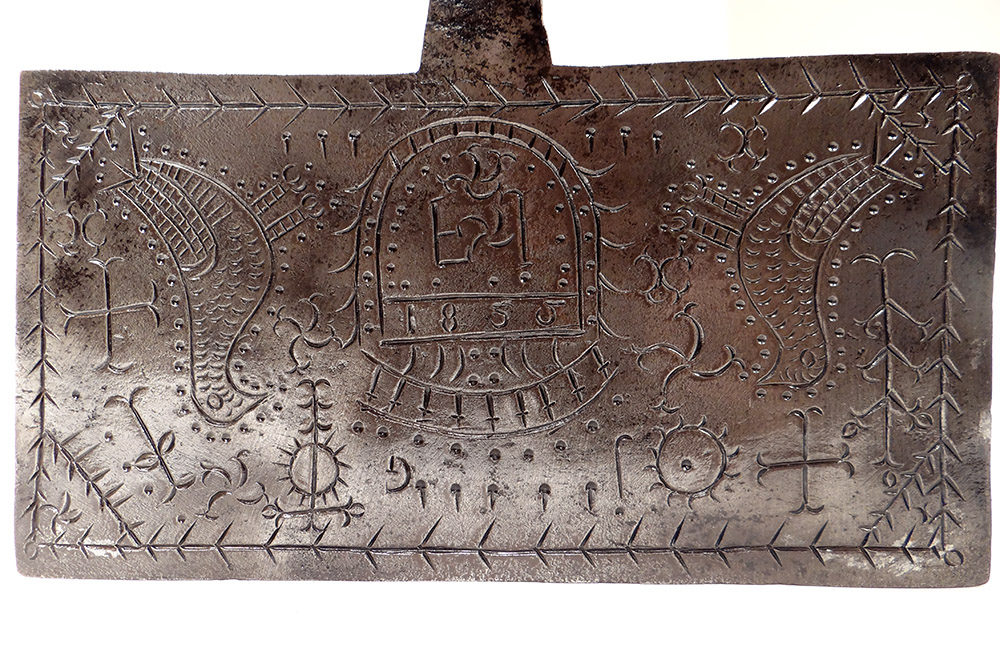 Mold With Hosties Wrought Iron Cross Rosettes Foliage 1855 XIXth Century-photo-2