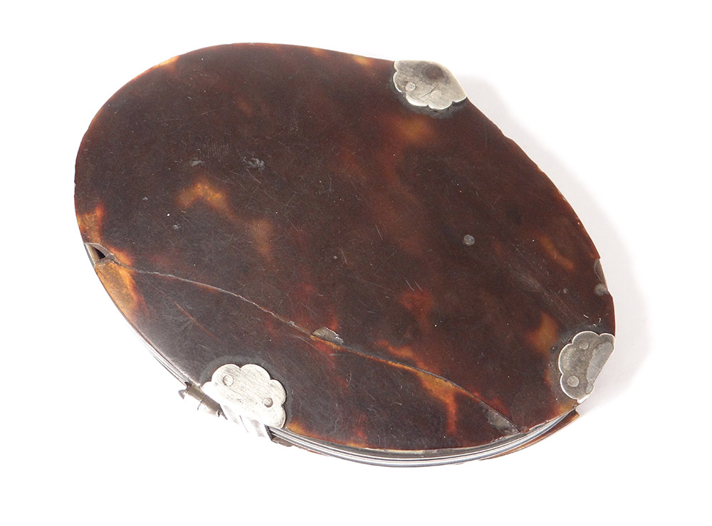 Oval Pocket Magnifier In Tortoiseshell Frame Sterling Silver Eighteenth Century-photo-4