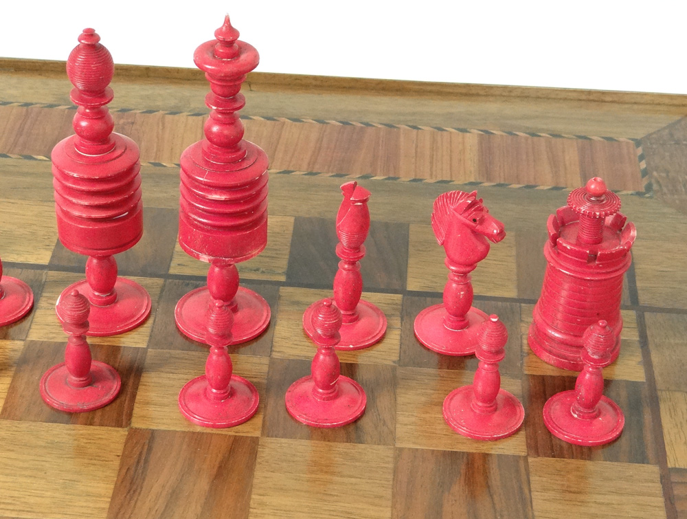 Chess Set Old Carved King King Pieces Cavalier Nineteenth Pieces-photo-4