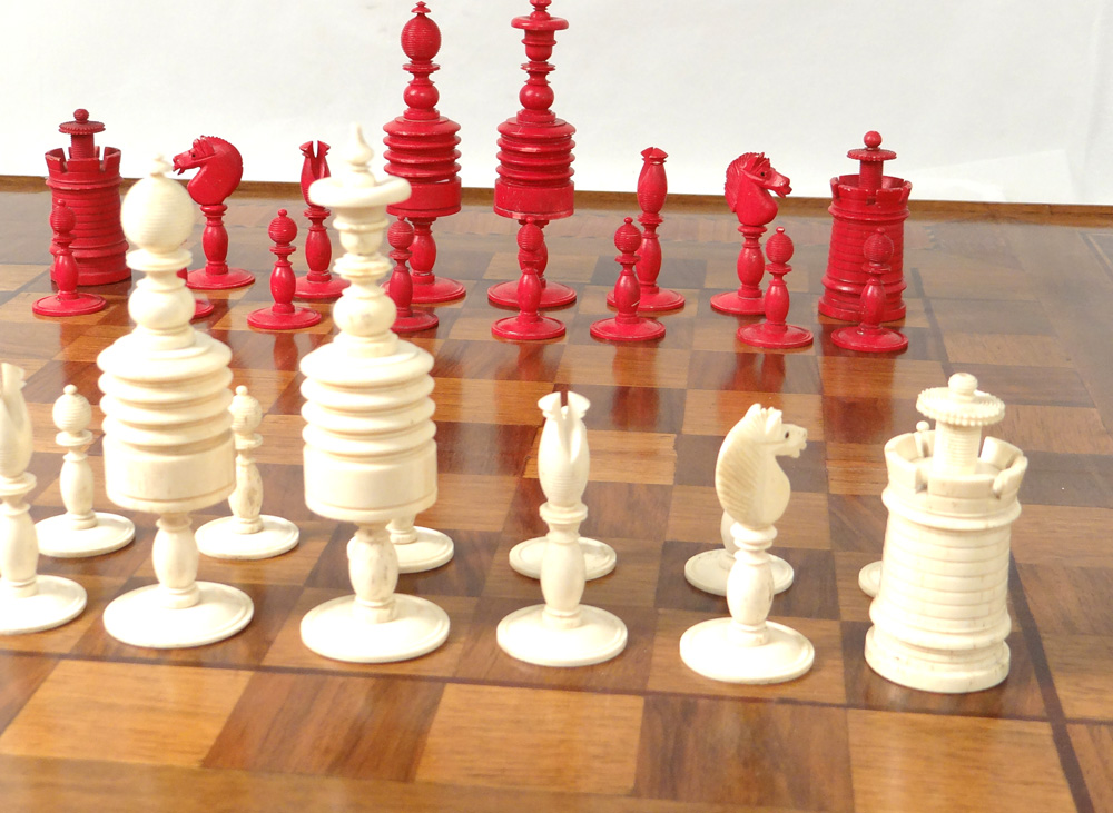 Chess Set Old Carved King King Pieces Cavalier Nineteenth Pieces-photo-3