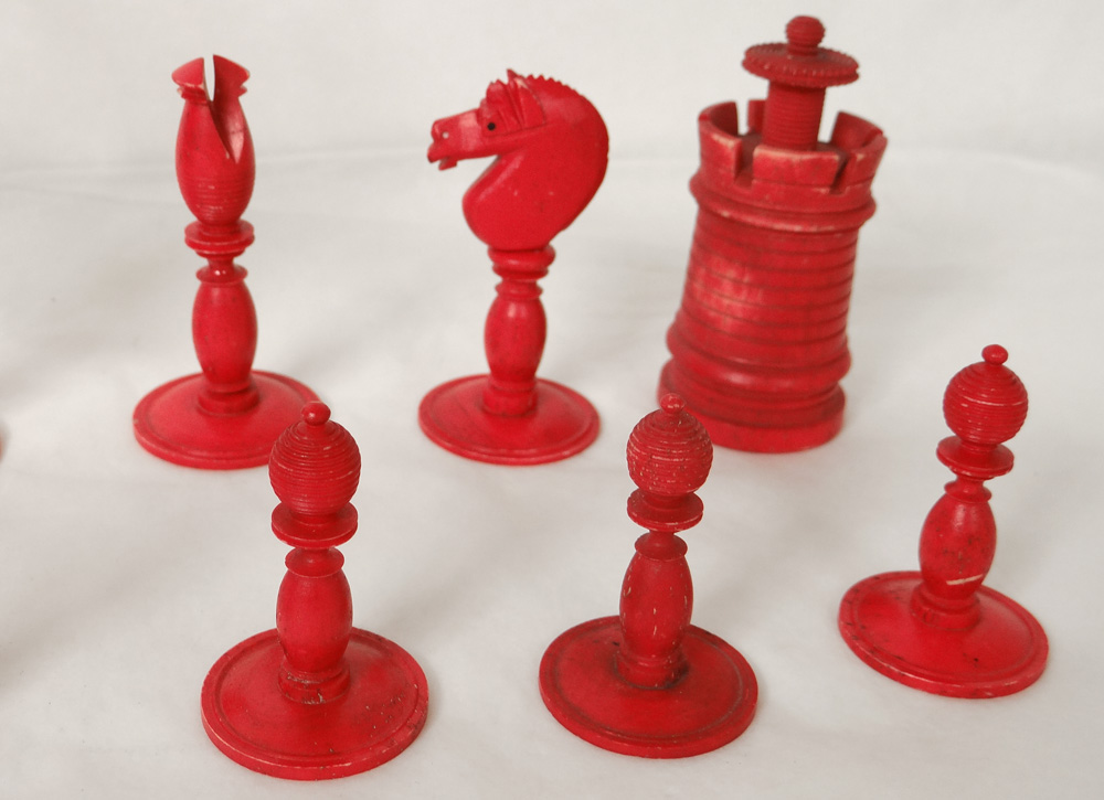 Chess Set Old Carved King King Pieces Cavalier Nineteenth Pieces-photo-4