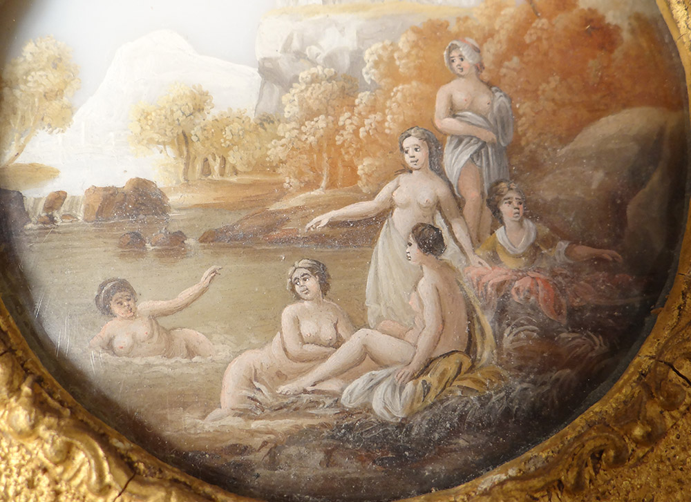 Miniature Painted Women Bather Scenery Mountains Lake Romantic Nineteenth-photo-3