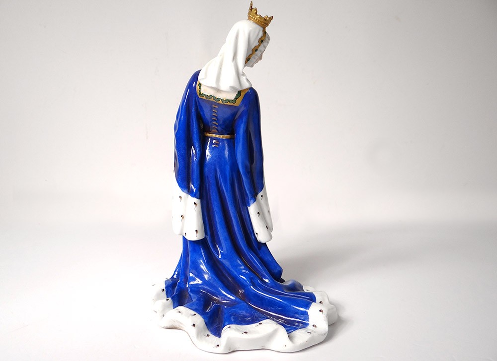 Statuette Porcelaine Allemande Passau Bavière Reine Moyen-age Couronne XIXè-photo-6