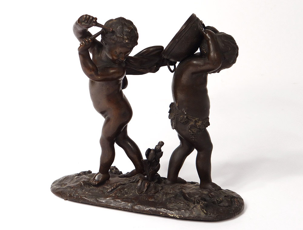 Bronze Sculpture Lovers Musicians Cherubs Tambour Clodion Nineteenth