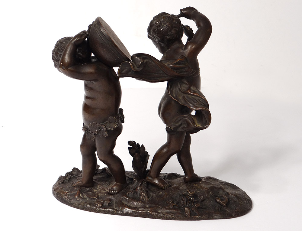 Bronze Sculpture Lovers Musicians Cherubs Tambour Clodion Nineteenth-photo-4