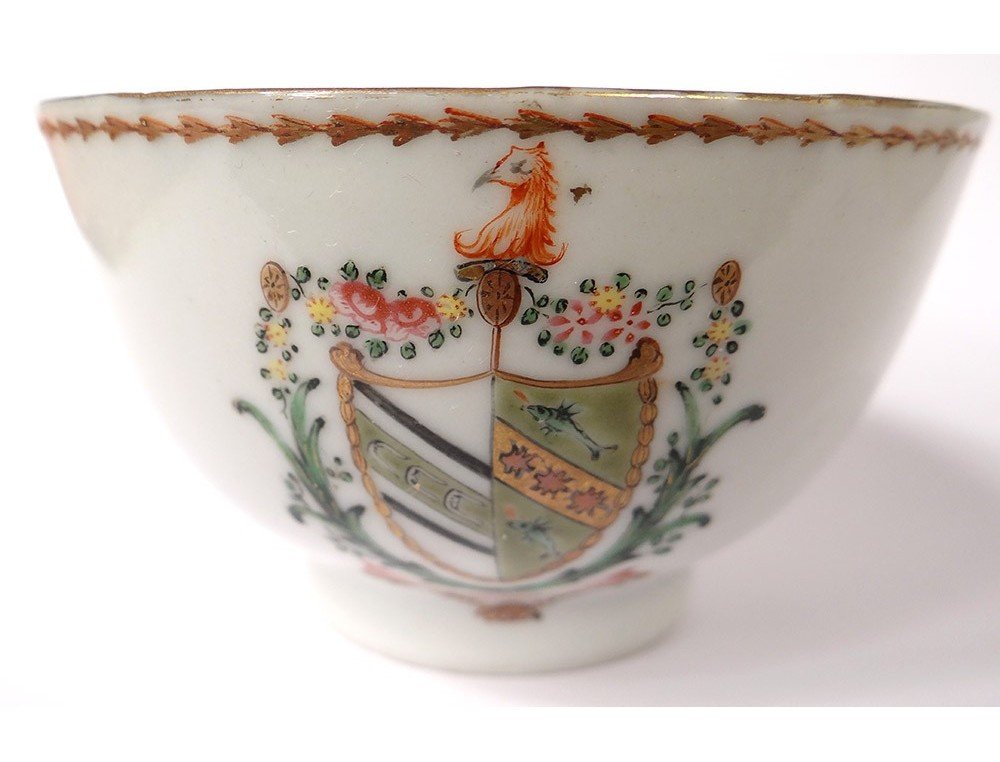 Cup Armorie Sorbet Porcelain Company India Coat Of Arms Coat XVIIIth-photo-3