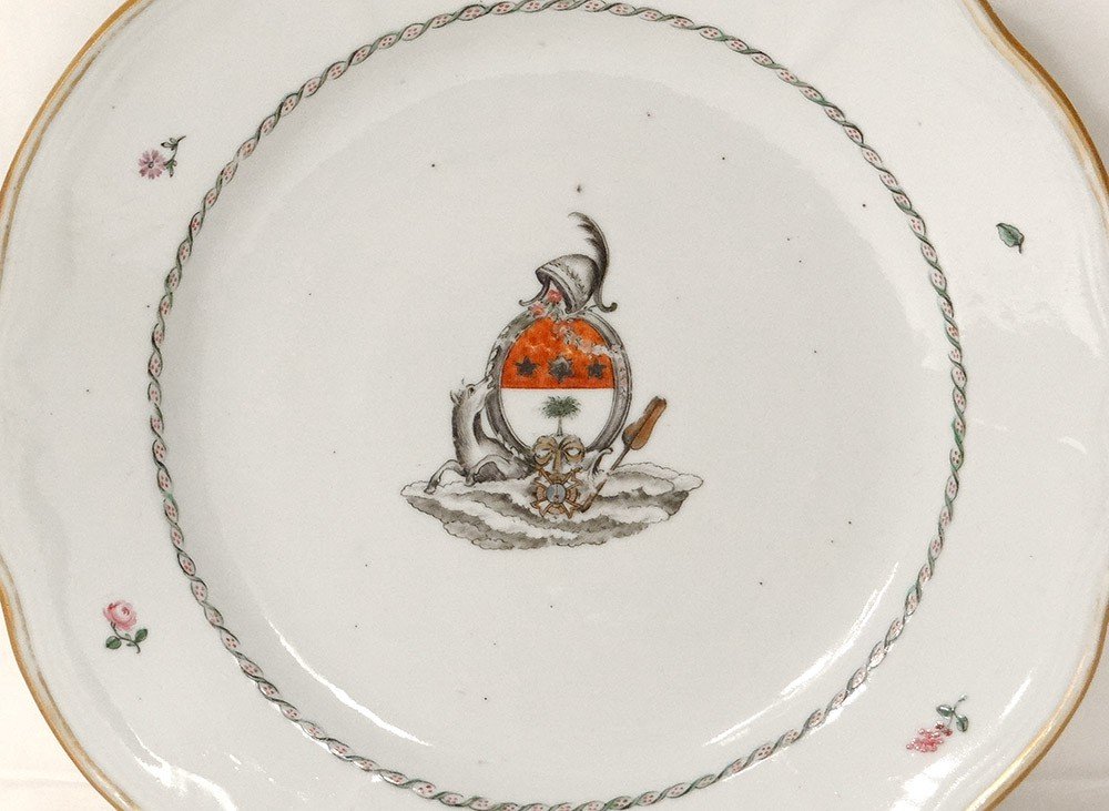Plate Company Of India Coat Of Arms Family Ehrenbill Sweden Qianlong 18th-photo-2