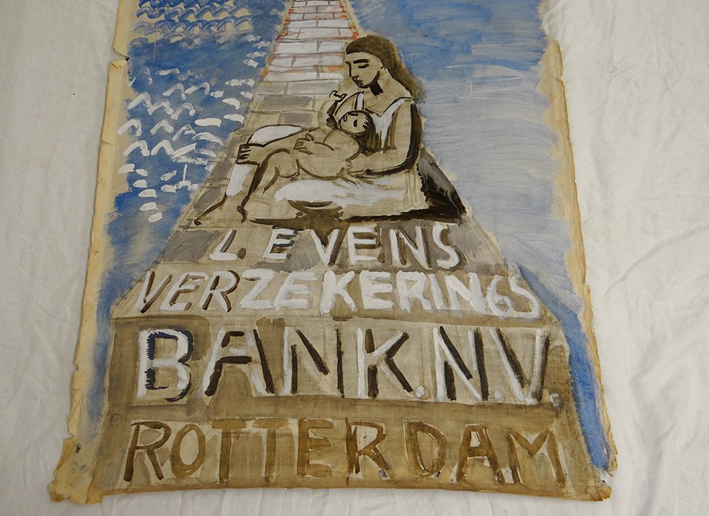 Watercolor Poster Ernst Van Leyden Coin Theater Bank Insurance Rotterdam-photo-4