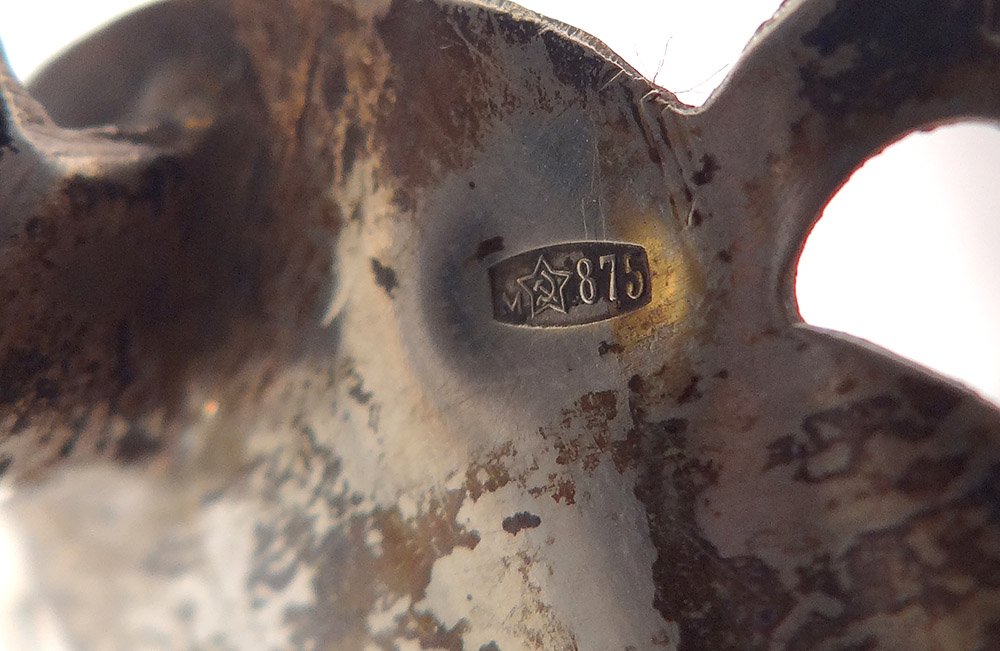 Porte-tasse Gobelet Argent Massif Niellé Russe URSS Cuillère émail XXème-photo-5