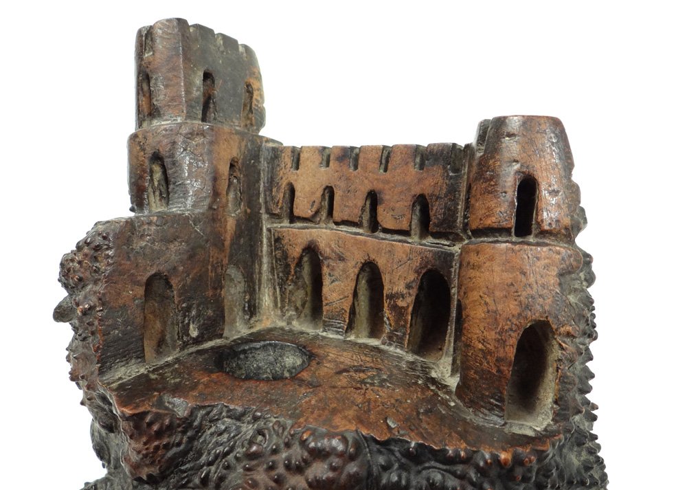 Heather Pipe Carved Castle Fort Fantastic Animals Folk Art Nineteenth-photo-4