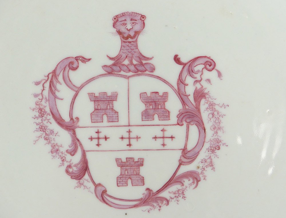 Porcelain Dish India Company Coat Of Arms Coat Of Arms Qianlong Bamboos XVIII-photo-2