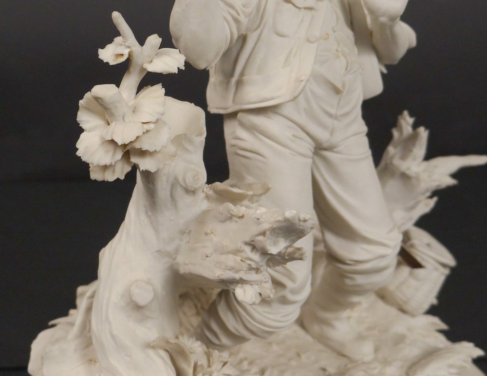 Sculpture Biscuit Capodimonte Character Fisherman Fish L.cazzola Twentieth-photo-7