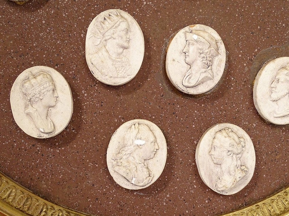 Set 29 Medallions Plaster Kings France Capetian Franks Louis XVI XIXth-photo-5