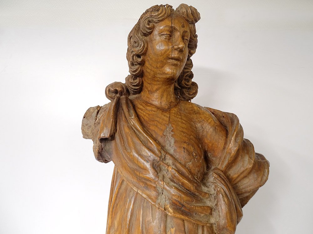 Sculpture Statue Carved Wood Saint John The Baptist Prophet XVIIth Century-photo-2