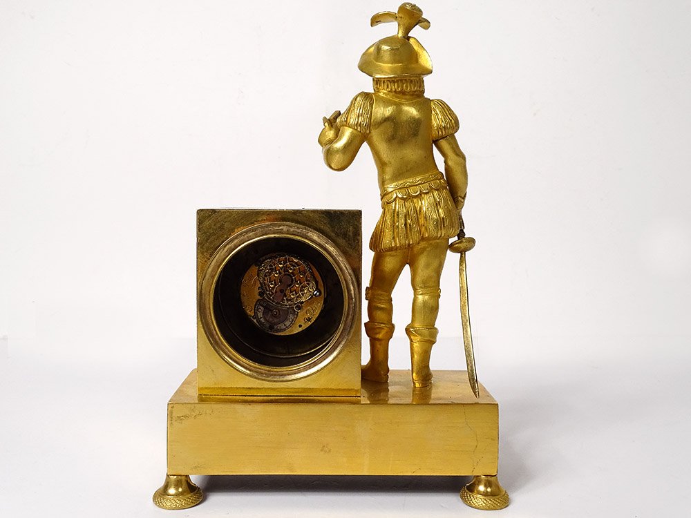 Clock Empire Gilt Bronze Musketeer Sword Griffons Le Roy Paris XIX-photo-5
