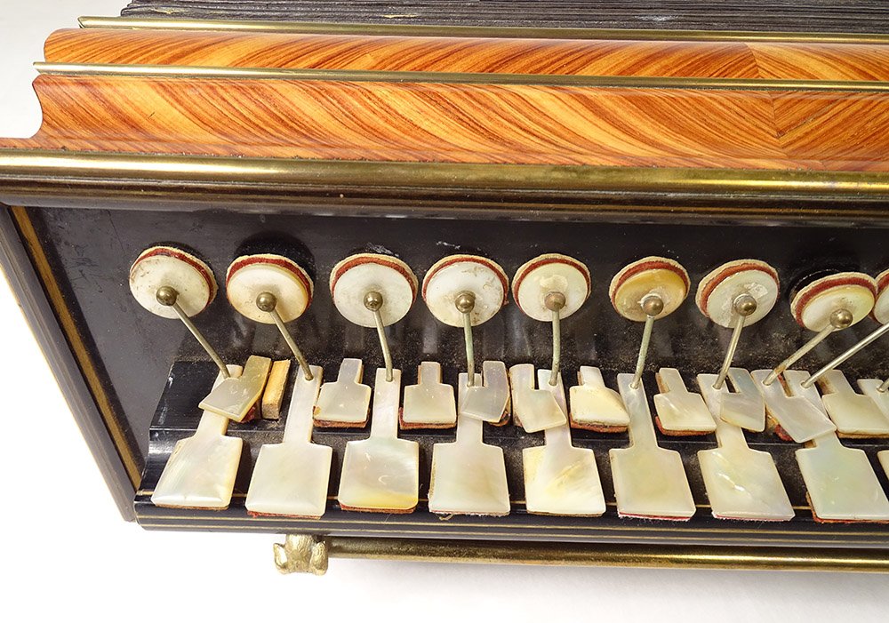 Diatonic Romantic Accordion Bois De Rose Nacre Brass Napoleon III Nineteenth-photo-3