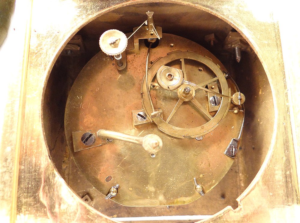 Pendulum Bronze Cherub Amour Mucisien Zither Globe I Empire XIXth-photo-7