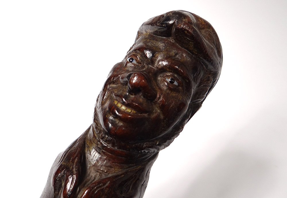 Carved Rosewood Cane Jean Laughs Crying Bordeaux Shipowner XVIIIth Century-photo-4