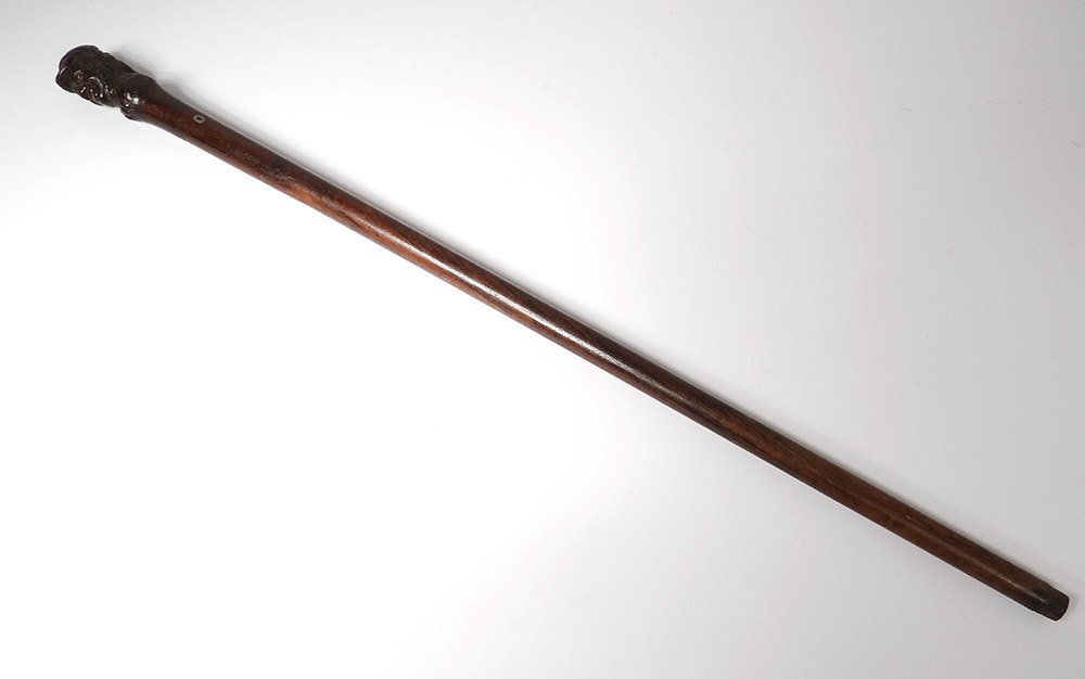 Carved Rosewood Cane Jean Laughs Crying Bordeaux Shipowner XVIIIth Century-photo-4