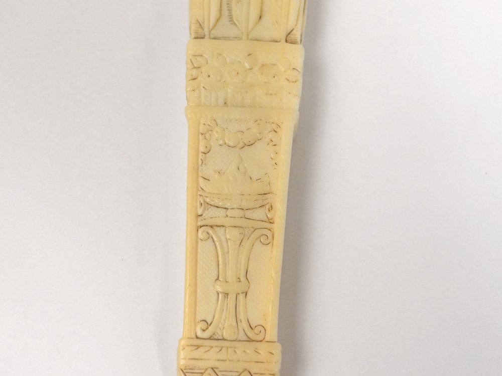 Carved Ivory Needle Case Quiver Arrows Birds Flowers Cup XIXth Century-photo-3