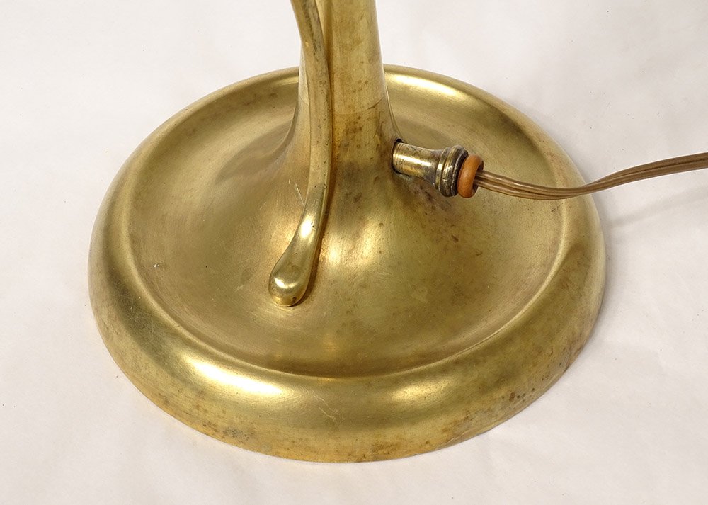 Art Nouveau Gilt Bronze Lamp XIXth Century-photo-2