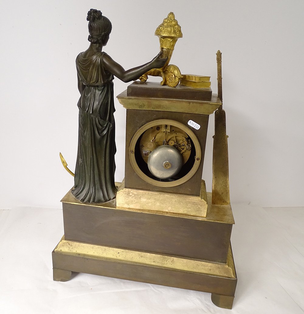 Pendulum Allegory Of Maritime Commerce Gilt Bronze XIXth Time-photo-4
