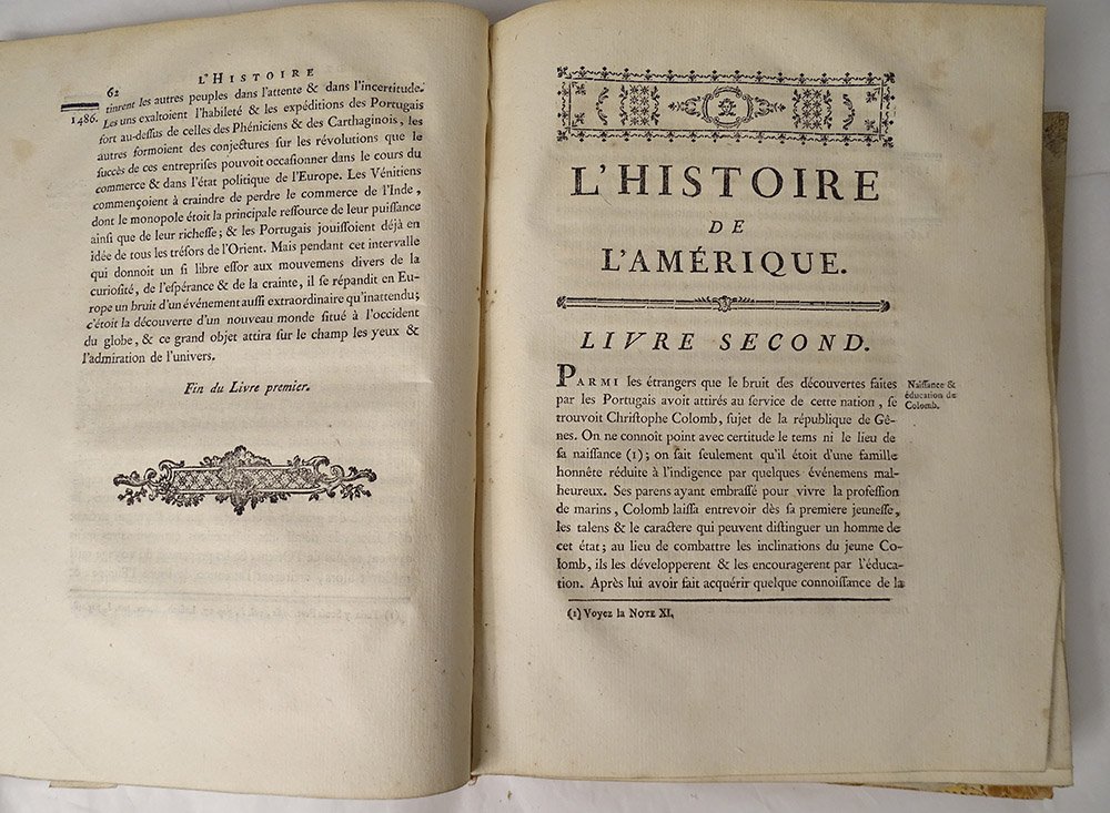 2 Livres Histoire De l'Amérique Robertson Panckoucke Paris 1778 XVIIIè-photo-1