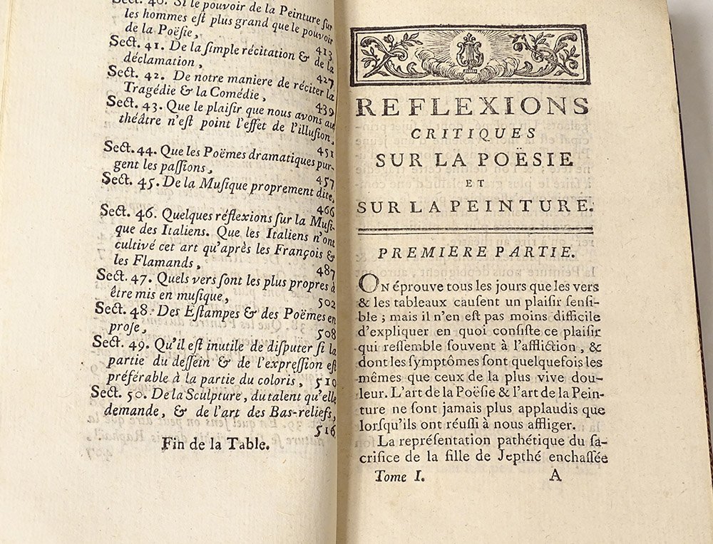 2 Books Critical Reflections Poetry Painting Abbot Dubos 1770 XVIIIth-photo-1