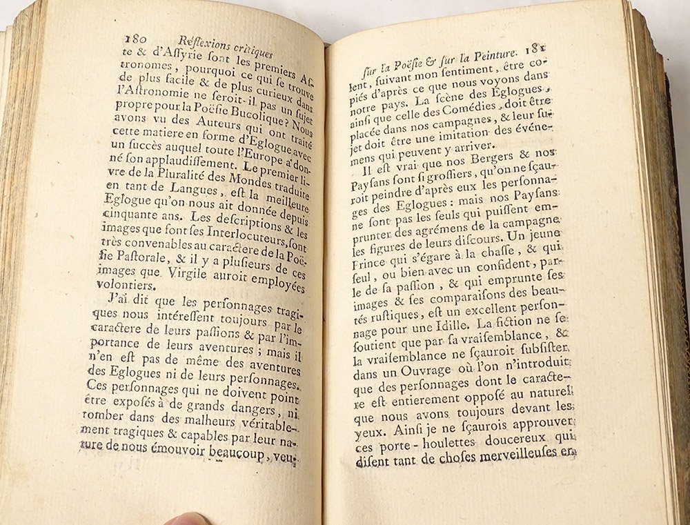 2 Livres Réflexions Critiques Poésie Peinture Abbé Dubos 1770 XVIIIème-photo-2