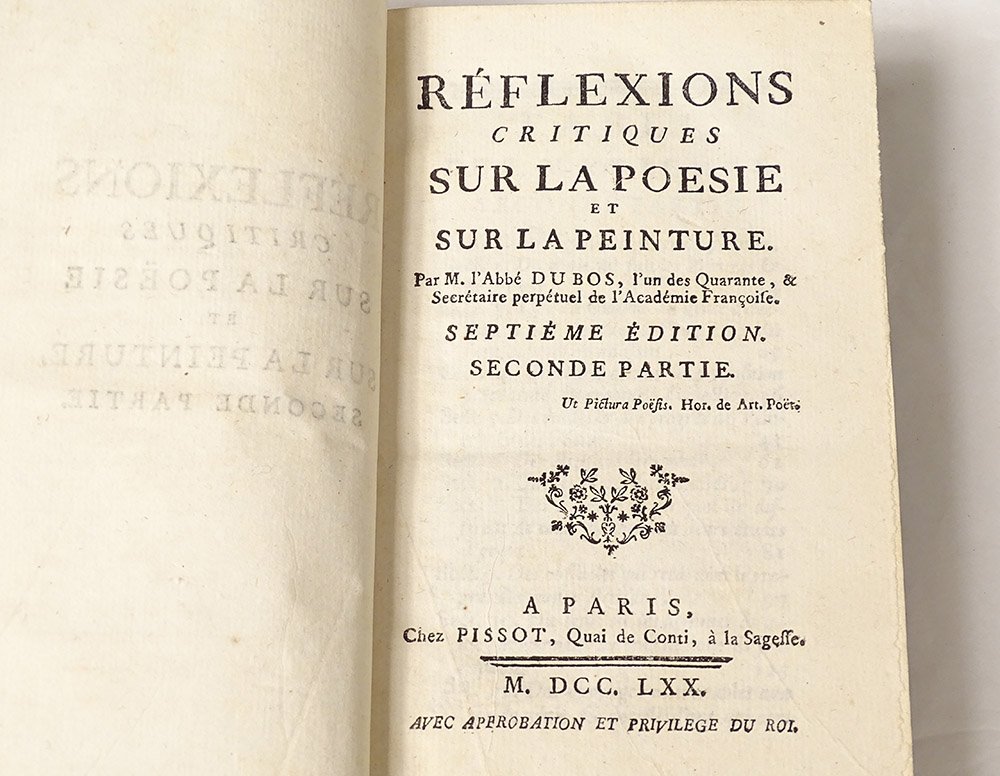 2 Livres Réflexions Critiques Poésie Peinture Abbé Dubos 1770 XVIIIème-photo-6