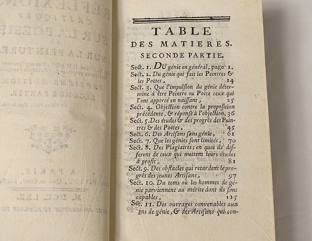 2 Livres Réflexions Critiques Poésie Peinture Abbé Dubos 1770 XVIIIème-photo-7