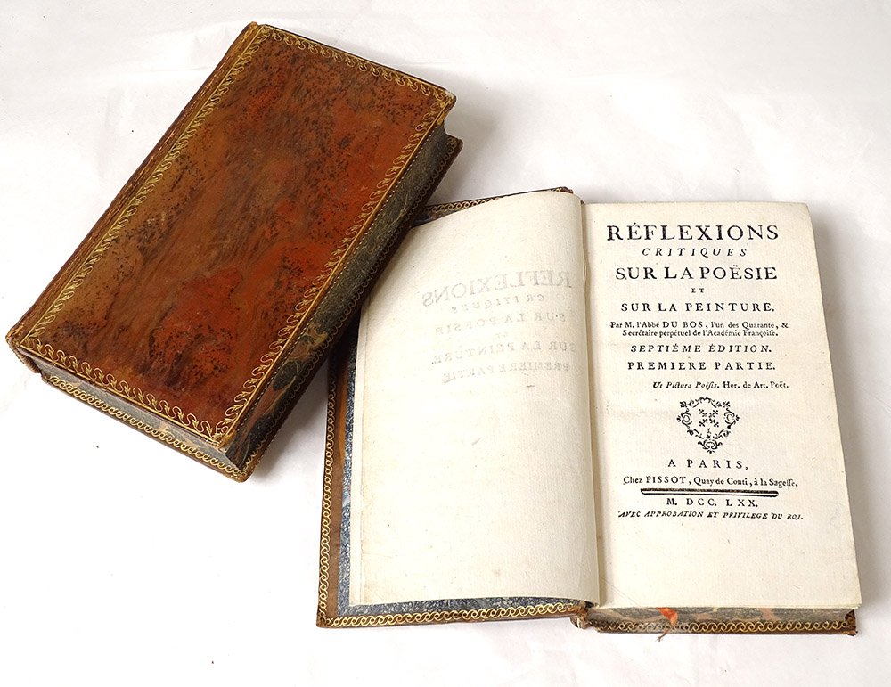 2 Books Critical Reflections Poetry Painting Abbot Dubos 1770 XVIIIth