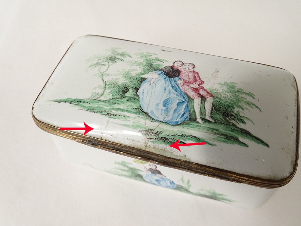 Enamelled Box Decor Romantic Romantic Scene XVIIIth Time-photo-6