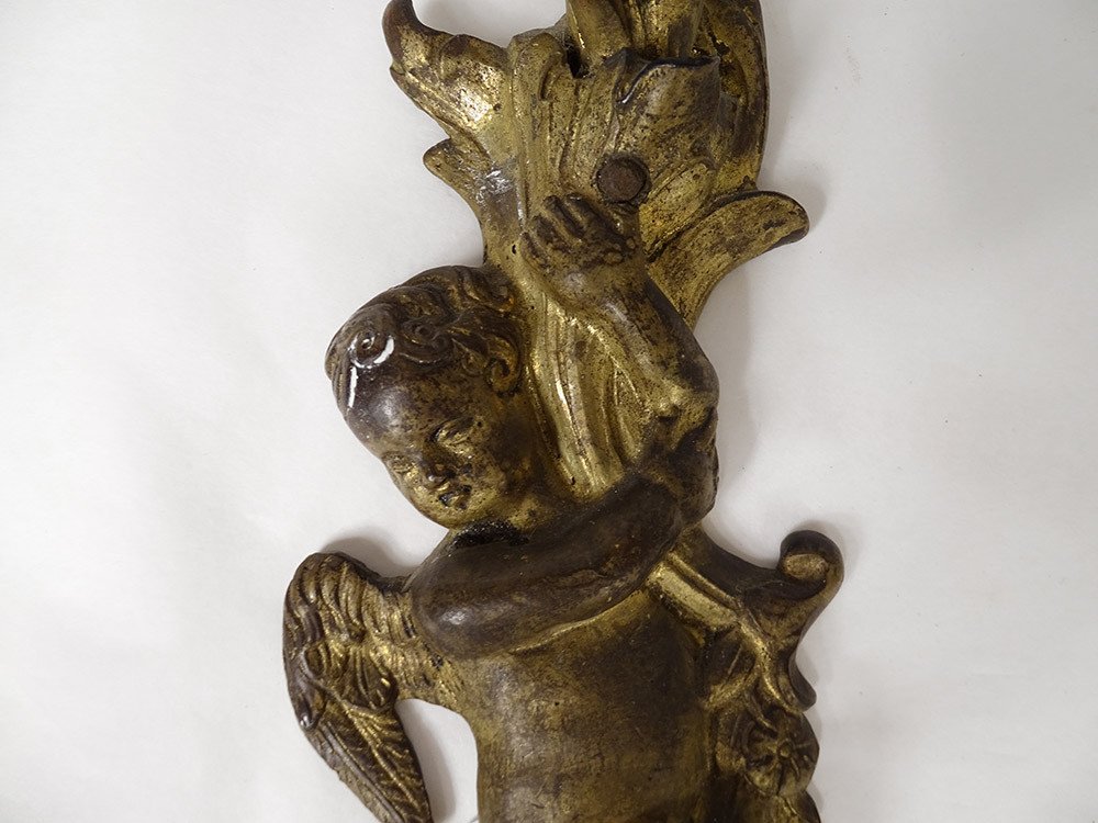 Pair Of Louis XV Period Sconces Angel Putti Eighteenth Acanthus Foliage-photo-1