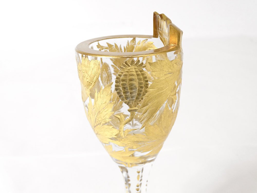 Verre Cristal Gravé Doré Baccarat Saint Louis Exposition XIXè-photo-4