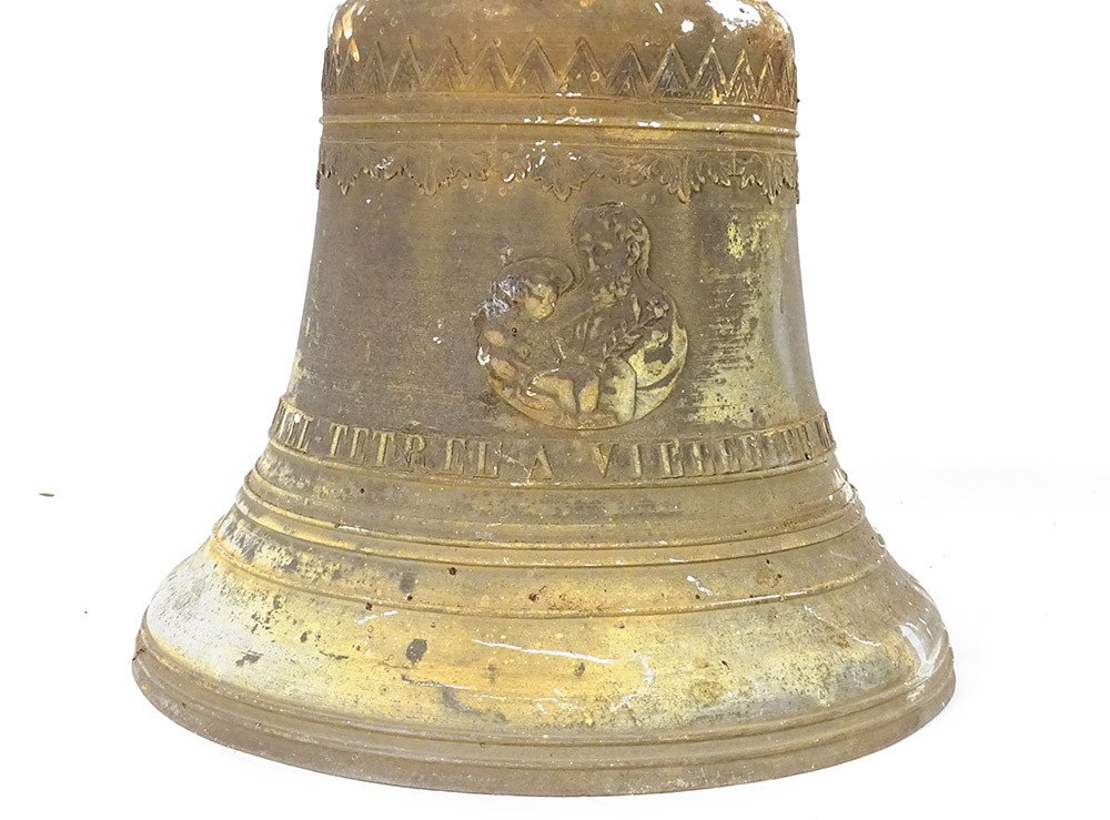 Cloche De Propriété Bronze Fer Forgé Antique French Bell XIXème Siècle-photo-2