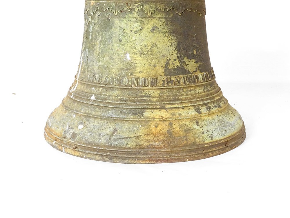 Cloche De Propriété Bronze Fer Forgé Antique French Bell XIXème Siècle-photo-3