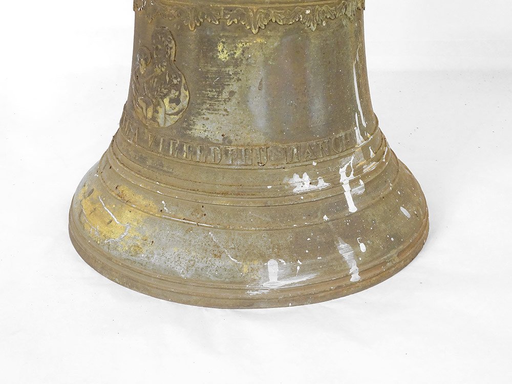 Cloche De Propriété Bronze Fer Forgé Antique French Bell XIXème Siècle-photo-4