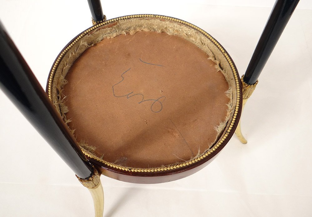 Small Knitting Table Gilt Bronze Mahogany Trinket Napoléon III Nineteenth-photo-4