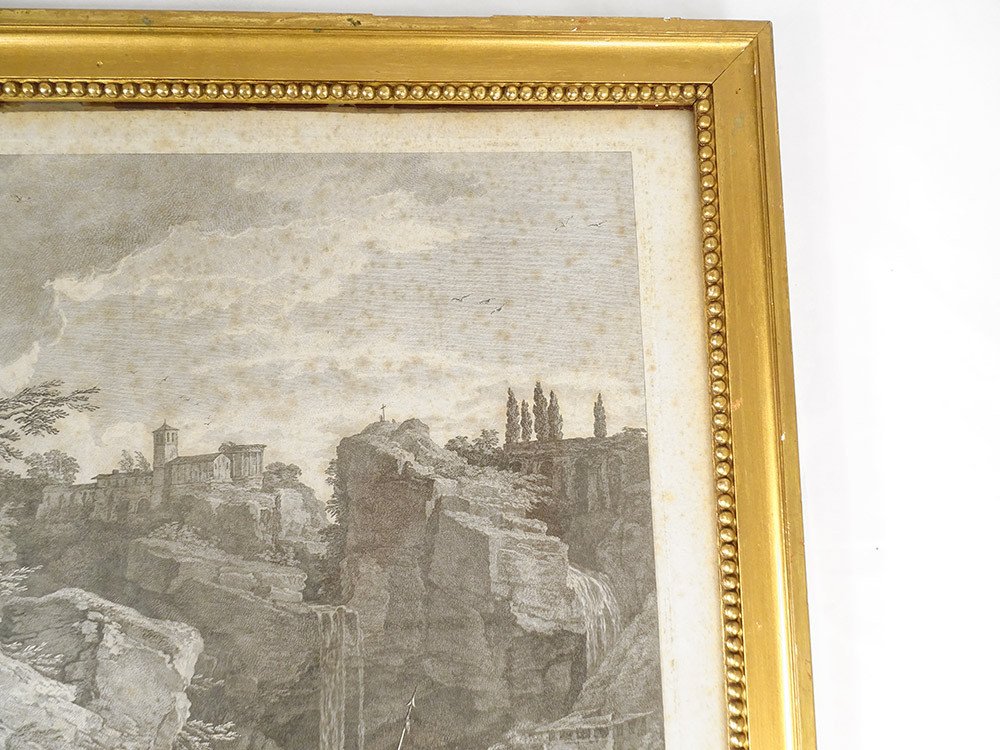 Engraving Golden Wood Frame Soldier River Pierre Charles De Villette Nineteenth-photo-1