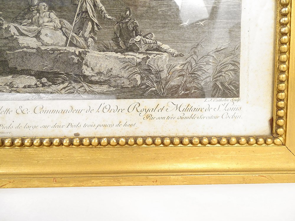 Engraving Golden Wood Frame Soldier River Pierre Charles De Villette Nineteenth-photo-6