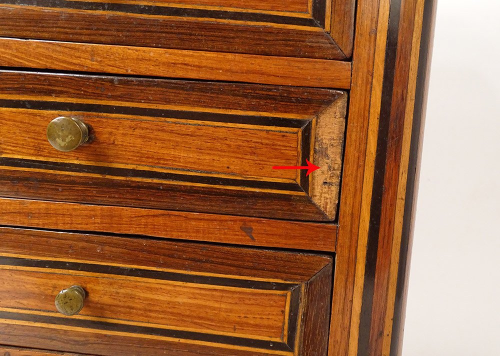 Petit Meuble de Maîtrise Marqueterie Bois Satiné Fin XVIIIème Siècle-photo-2