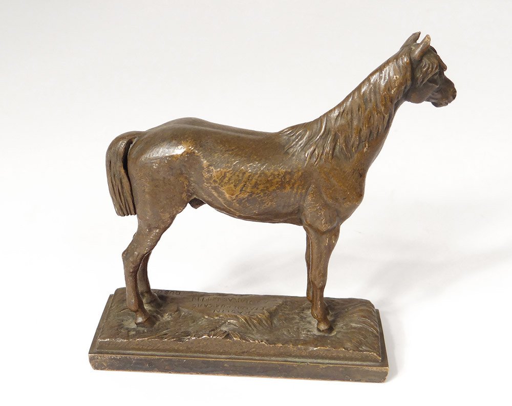 Sculpture Kaolin Stallion Thoroughbred Horse Bronze Alfred Dubucand-photo-3