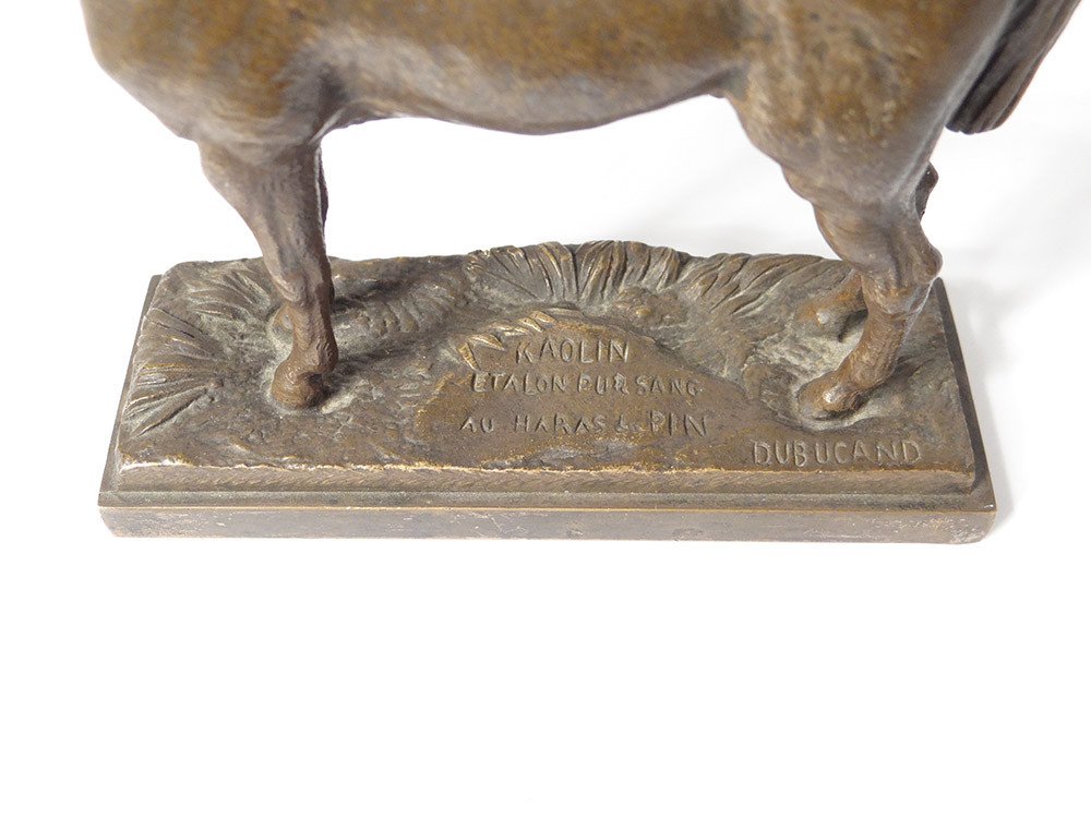 Sculpture Kaolin Stallion Thoroughbred Horse Bronze Alfred Dubucand-photo-1