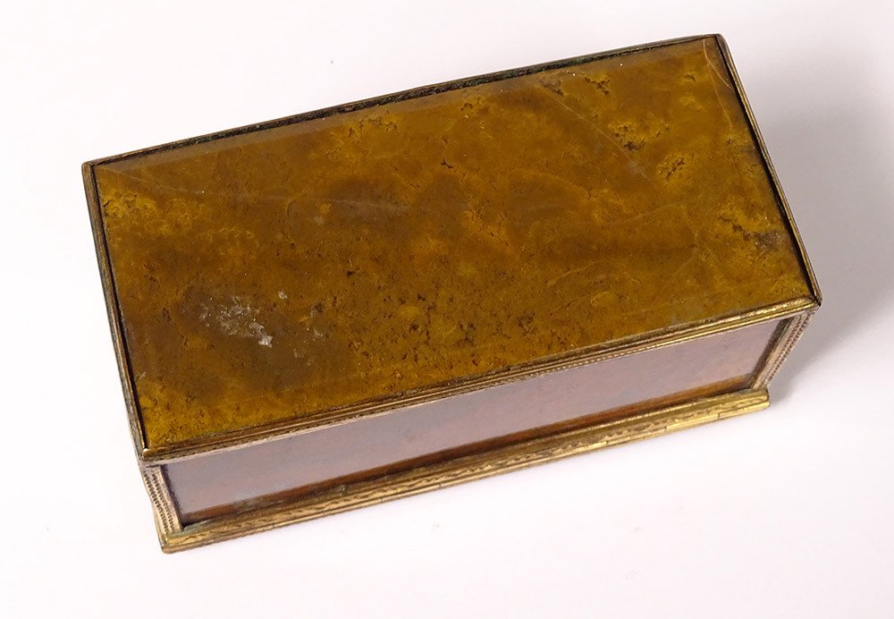 Small Box Box Agate Foam Golden Brass Restoration XIXth Century-photo-6