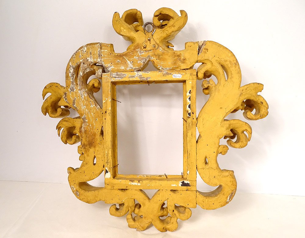 Italian Frame Carved Wood Gilded Foliage Rockery Italy XVIIIth Century-photo-6