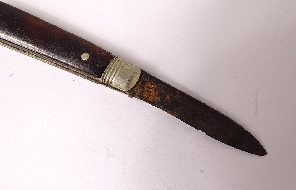 Small Pocket Knife Miniature Tortoiseshell XIXth Century-photo-4